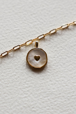 Pink Heart Pearl  Charm - GF