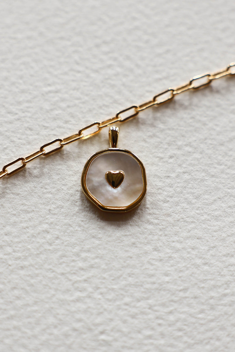 Pink Heart Pearl  Charm - GF