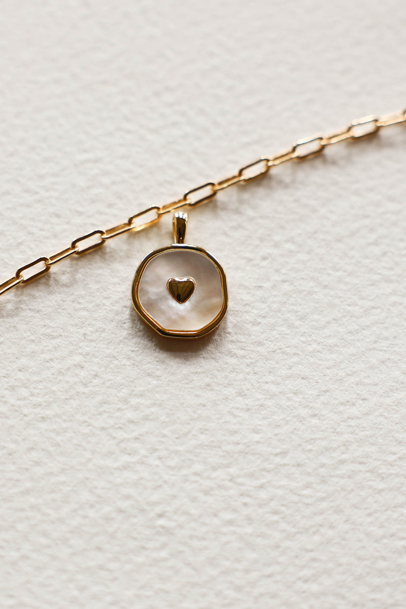 Pink Heart Pearl  Charm - GF