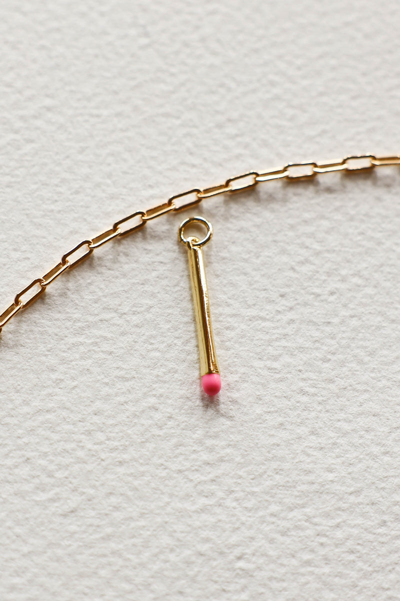 Pink Matchstick Charm - GF