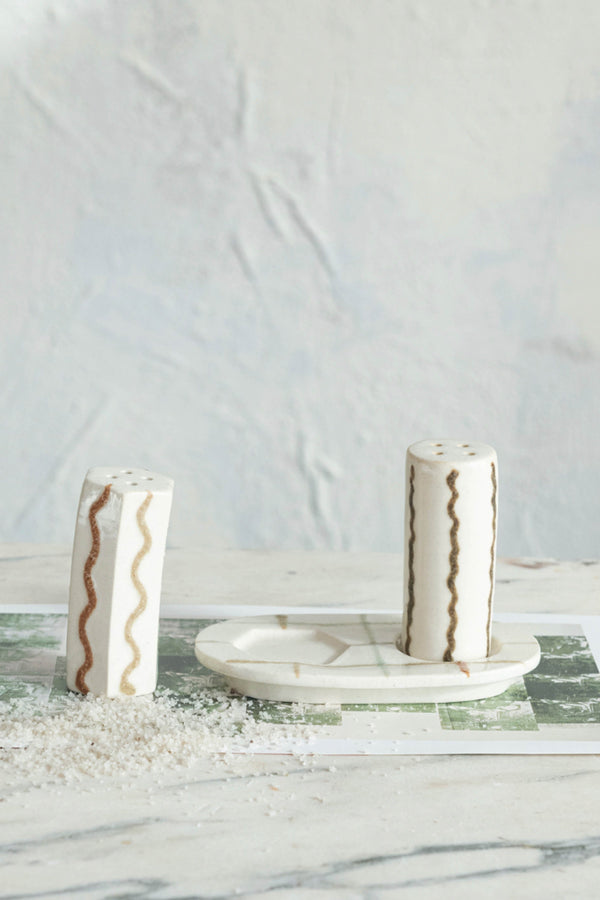 Hand Crafted Salt + Pepper Shaker Set