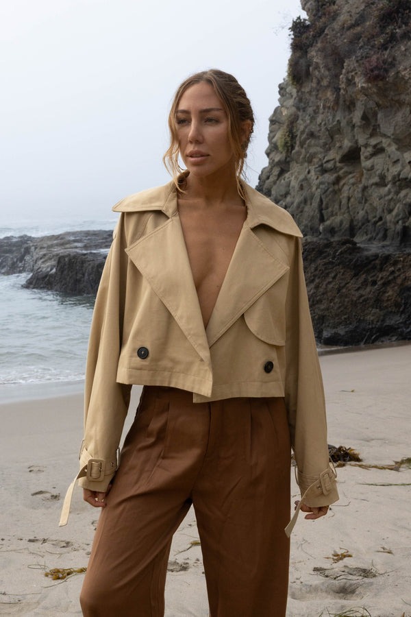 Sunday Cotton Cropped Trench