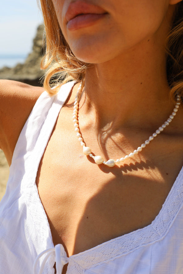 Triple Baroque Pearl Necklace