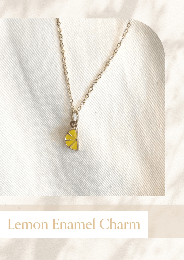 Lemon Enamel Charm - 14K