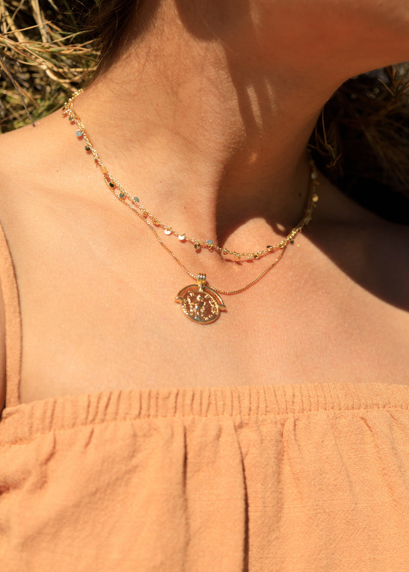 14k gold fill minimal coin necklace