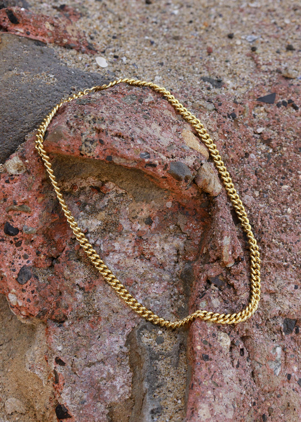 womens chunky 14k gold filled curb chain necklace