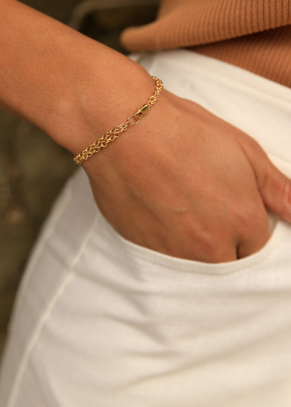diamond chain gold filled bracelet