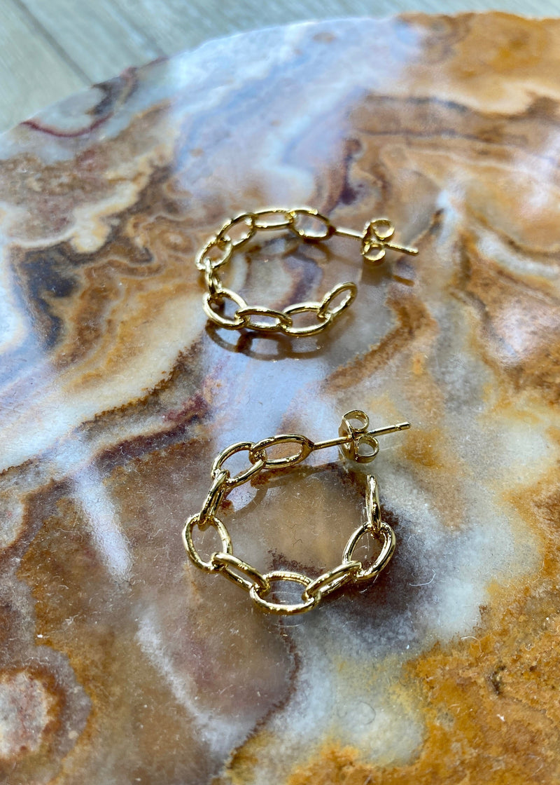 Gold Dipped Chain Open Hoops