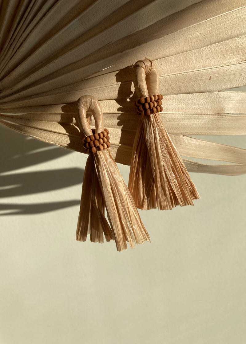 Straw Tassel Earrings