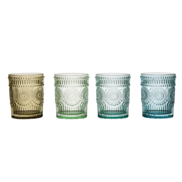 Embossed Colored Drinking Glass