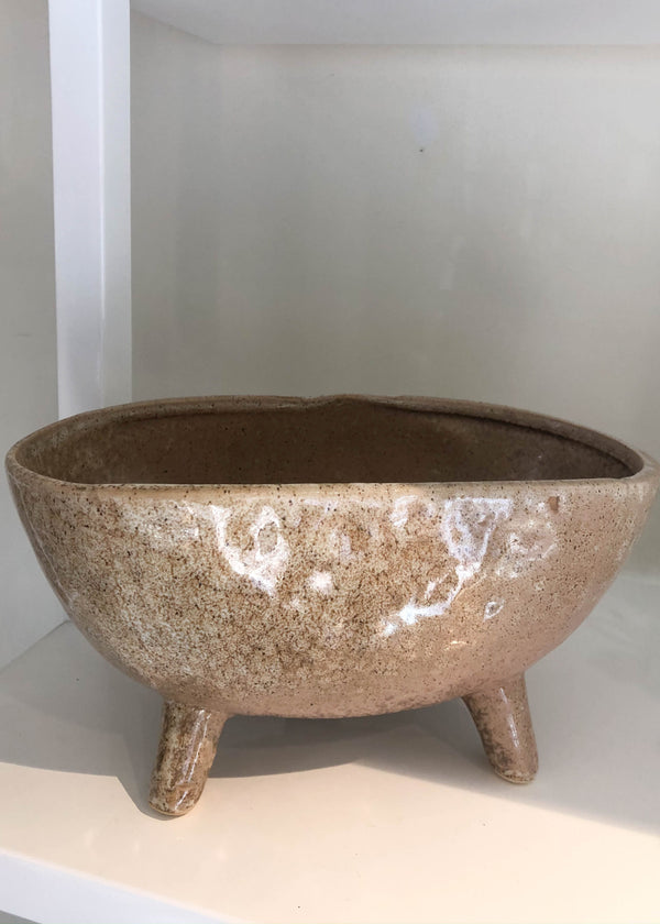 Footed Stoneware Planter