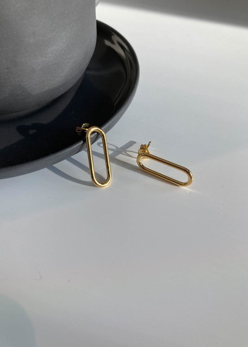 Gold Dipped Oval Studs