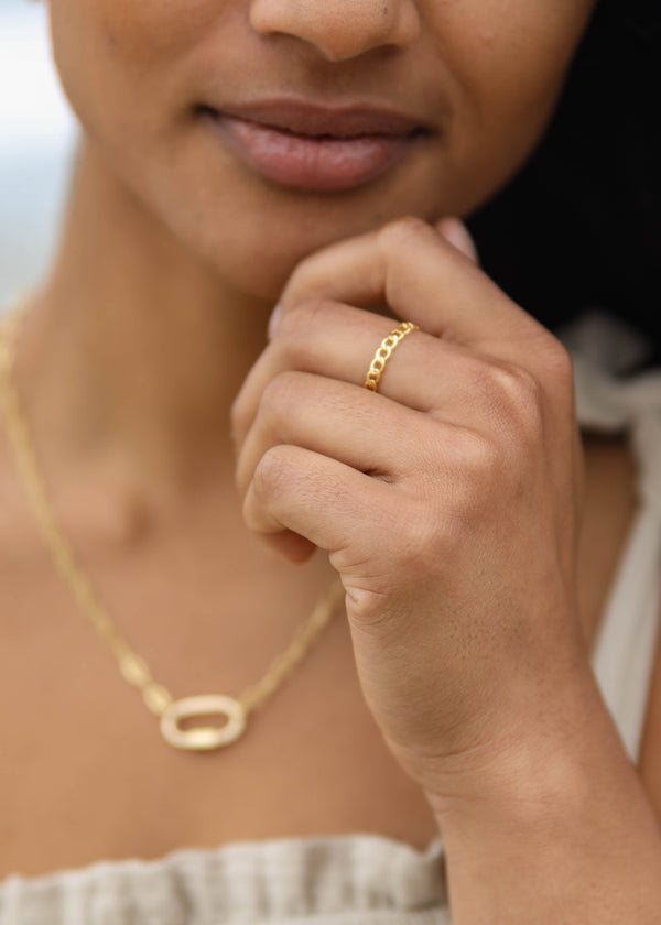 gold filled chain ring
