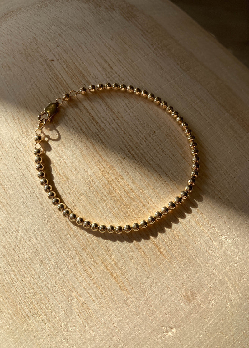 Small Round Bead Bracelet - 14k GF