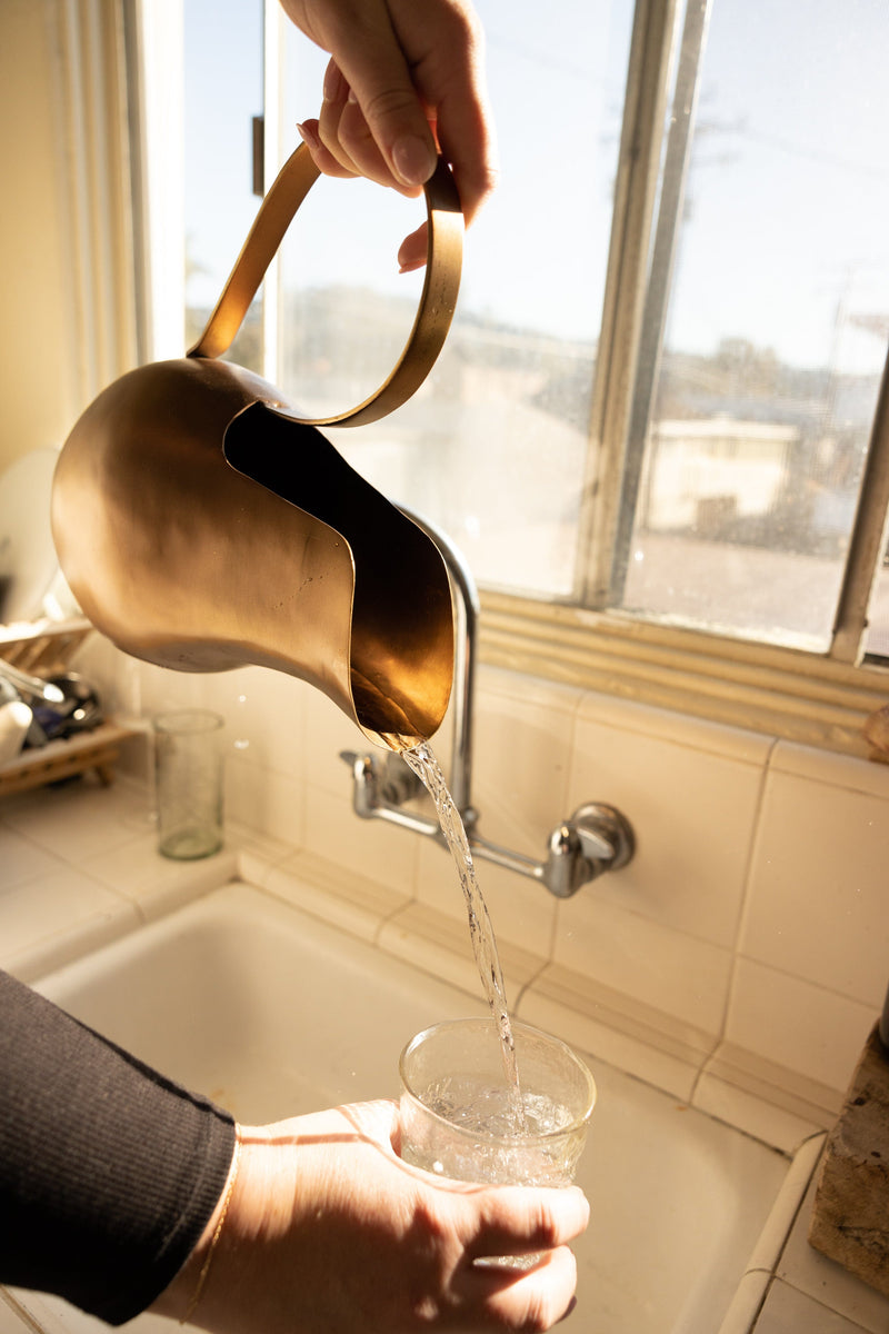 modern bronze gold pitcher