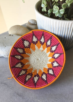Hand Woven Sunset Sisal Basket - AMĒNAH
