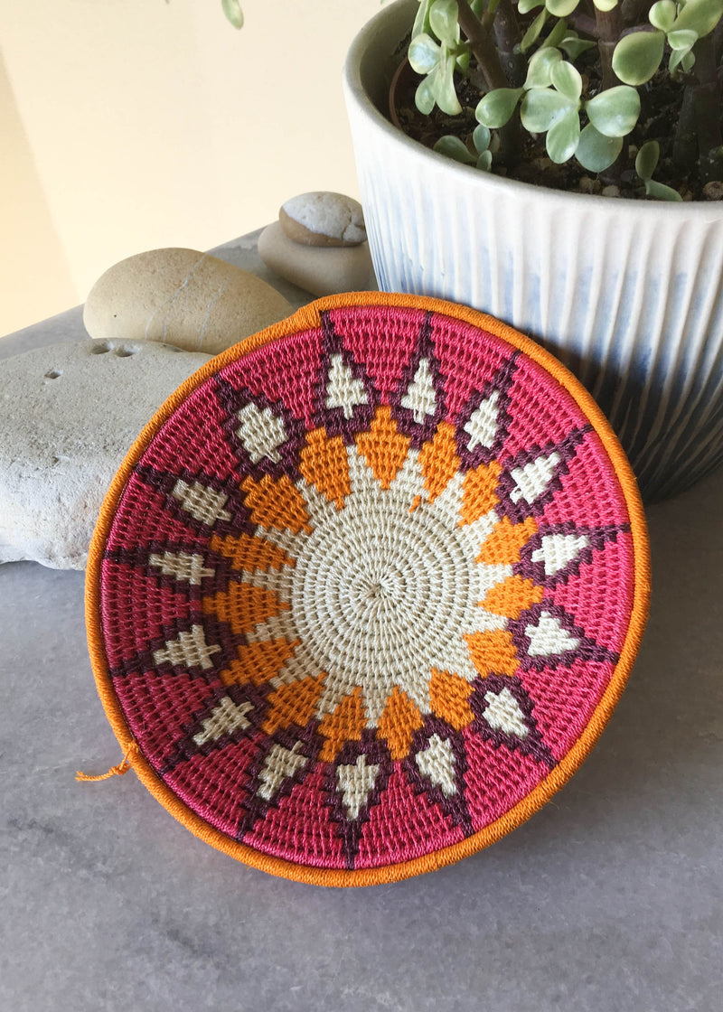Hand Woven Sunset Sisal Basket - AMĒNAH