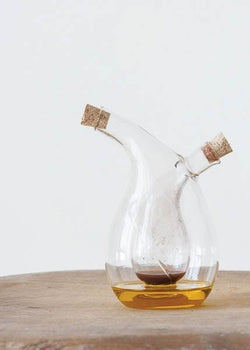 Hand Blown Glass Oil + Vinegar Cruet