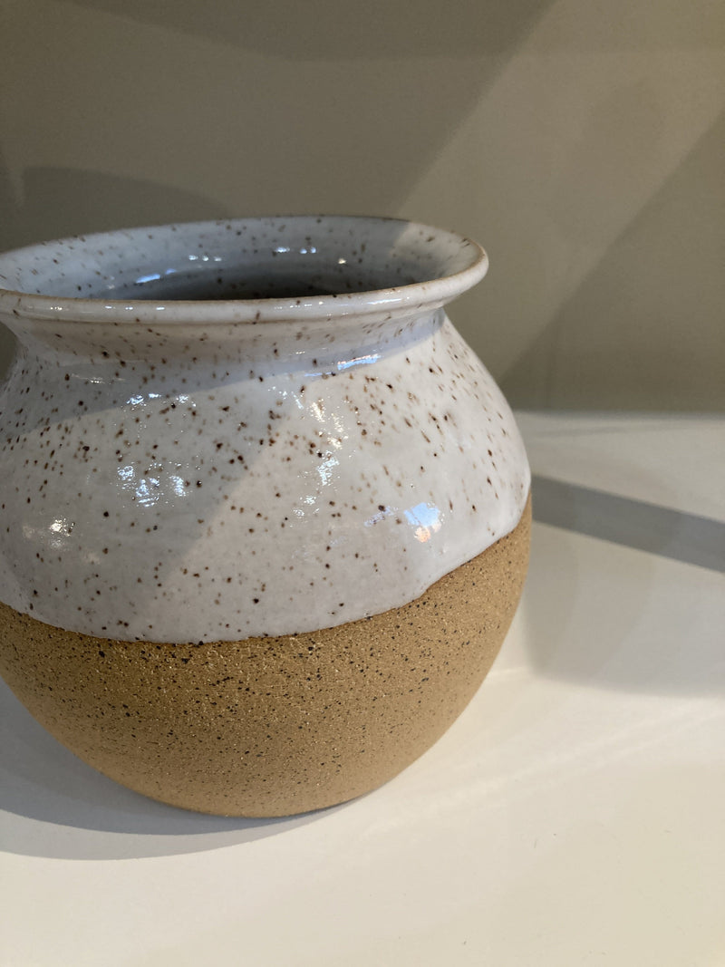 neutral tone ceramic vase