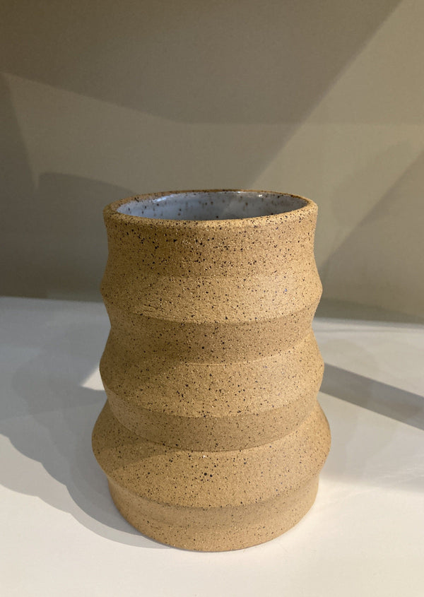 handmade ceramic geometric vase