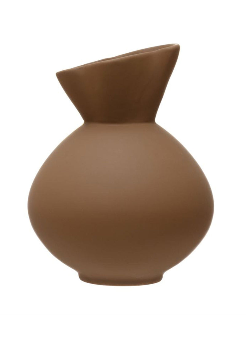 Stoneware Wavy Rim Vase